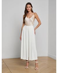 L'Agence - Novalynn Cropped Pleated Pants - Lyst