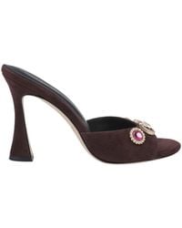 L'Agence - Avery Suede Open-Toe Mule - Lyst