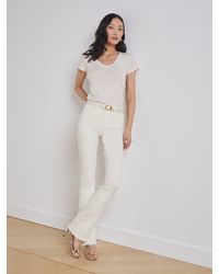 L'Agence - Jean À Jambe Droite Et Taille Haute Ruth (Blanc Vintage) - Lyst