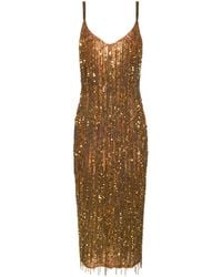 L'Agence - Noella Sequin Fringe Dress - Lyst