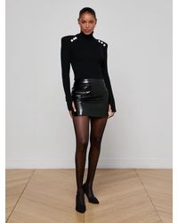 L'Agence - Gerard Croc-Embossed Mini Skirt - Lyst