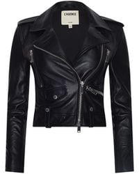 L'Agence - Blakely Leather Biker Jacket - Lyst