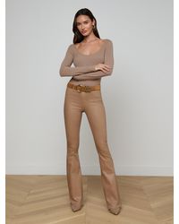 L'Agence - Marty Coated Flare Jean - Lyst