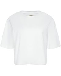 L'Agence - Daria Oversized Cropped T-Shirt - Lyst