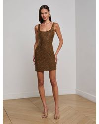 L'Agence - Inori Beaded Mini Dress - Lyst