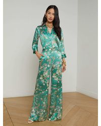 L'Agence - Pilar Silk Wide-Leg Pants - Lyst