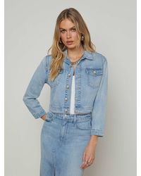 L'Agence - Veste En Jean Koda Cropped À - Lyst