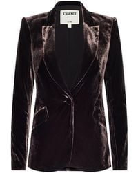 L'Agence - Chamberlain Velvet Blazer - Lyst