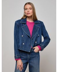 L'Agence - Maddox Denim Trench Coat - Lyst