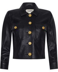 L'Agence - Kumi Cropped Leather Jacket - Lyst