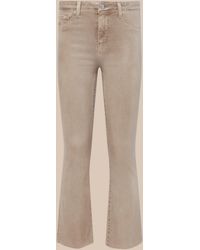 L'Agence - Kendra Coated Cropped Flare Jean - Lyst