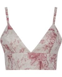 L'Agence - Kaori Linen Bralette Top - Lyst