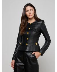 L'Agence - Mariella Leather Jacket - Lyst