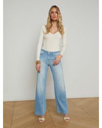L'Agence - Joanne Low-Rise Wide-Leg Jean - Lyst