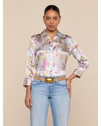 L'Agence - 'Agence Dani Silk Blouse Top - Lyst