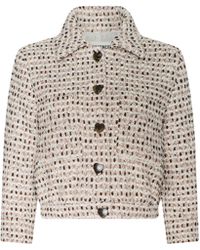 L'Agence - Jia Cropped Tweed Jacket - Lyst