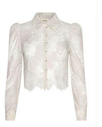 L'Agence - Anita Lace Blouse Top - Lyst