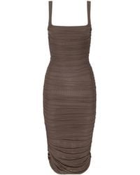 L'Agence - Anya Shirred Dress - Lyst