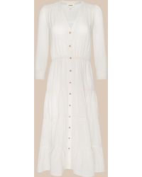 L'Agence - Serafine Midi Dress - Lyst