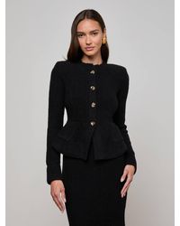 L'Agence - Cardigan En Maille Melissa, Noir/Doré - Lyst