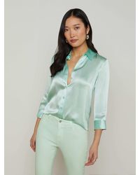 L'Agence - Dani Silk Blouse Top - Lyst