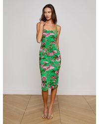 L'Agence - Caprice Midi Dress - Lyst