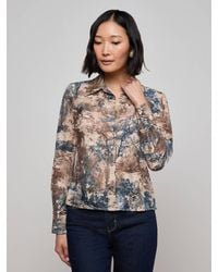 L'Agence - Chemisier En Dentelle À Imprimé Maia, À Imprimé Toile Style Western - Lyst