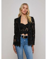 L'Agence - Blazer En Dentelle Clementine, Noir - Lyst
