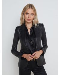 L'Agence - Chamberlain Leather Blazer - Lyst