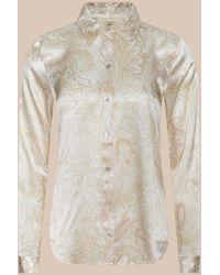 L'Agence - Tyler Silk Blouse Top - Lyst