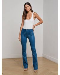 L'Agence - Ruth Coated Straight-Leg Jean - Lyst