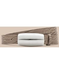 L'Agence - Marlowe Croc-Embossed Leather Belt - Lyst