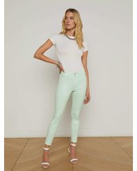 L'Agence - Margot Coated Cropped Skinny Jean - Lyst