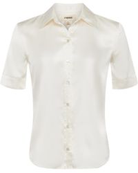 L'Agence - Ellah Short Sleeve Blouse - Lyst