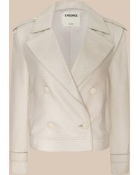 L'Agence - Xoey Cropped Leather Trench Coat - Lyst