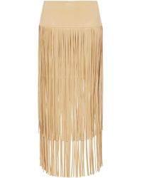 L'Agence - Karolina Tiered Fringe Midi Skirt - Lyst