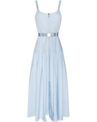 L'Agence - Rima Belted Midi Dress - Lyst