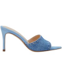 L'Agence - Lolita Denim Open-Toe Mule - Lyst