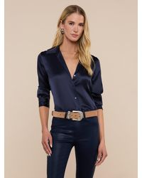 L'Agence - Dani Silk Blouse - Lyst