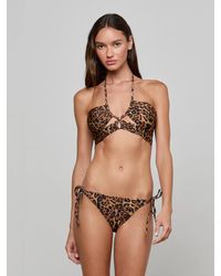 L'Agence - Haut De Bikini Dos Nu Sirena, Imprimé Léopard Marron - Lyst