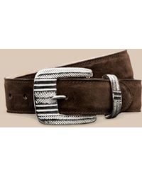 L'Agence - Aya Suede Belt - Lyst