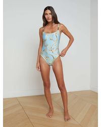 L'Agence - Maillot De Bain Une Pièce Remi En Multi-Chaînes Bleu Ciel - Lyst