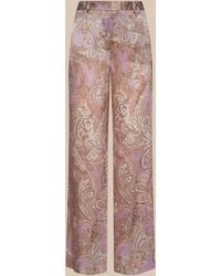 L'Agence - Pilar Silk Wide-Leg Pants - Lyst