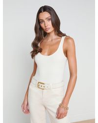 L'Agence - Body À Encolure Dégagée Nica En Ivoire - Lyst