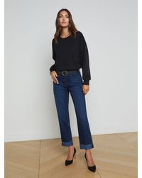 L'Agence - Maribel Cuffed Straight-Leg Jean - Lyst