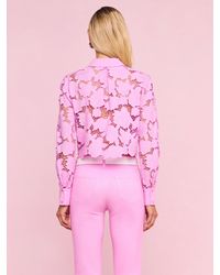 L'Agence - 'Agence Seychelle Cropped Eyelet Blouse Top - Lyst