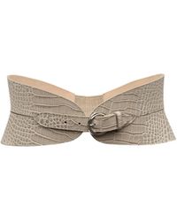L'Agence - Alexandra Croc-Embossed Corset Belt - Lyst