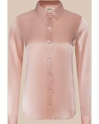 L'Agence - Tyler Silk Blouse Top - Lyst