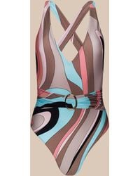 L'Agence - Lisa Plunge One-Piece Swimsuit - Lyst