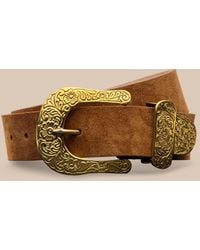 L'Agence - Otera Suede Belt - Lyst